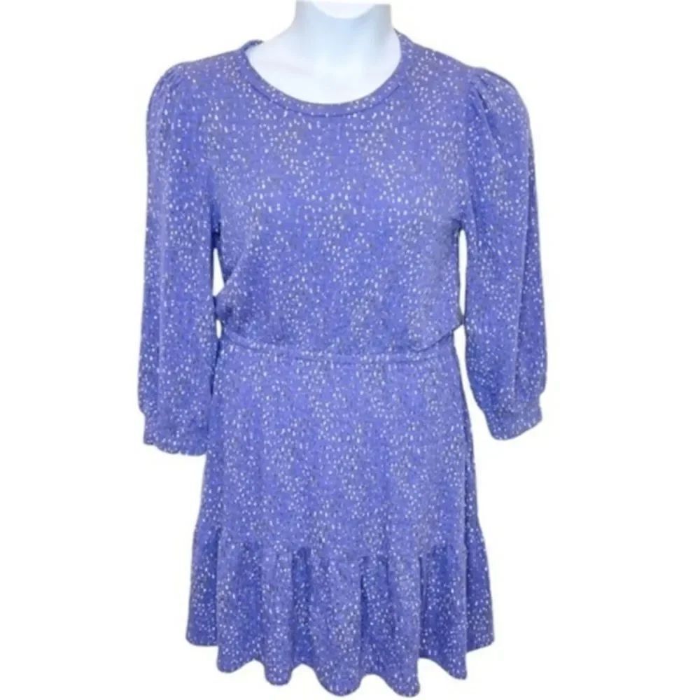 NWT Collective Concepts indigo blue long sleeve ruffled hem mini dress SZ L